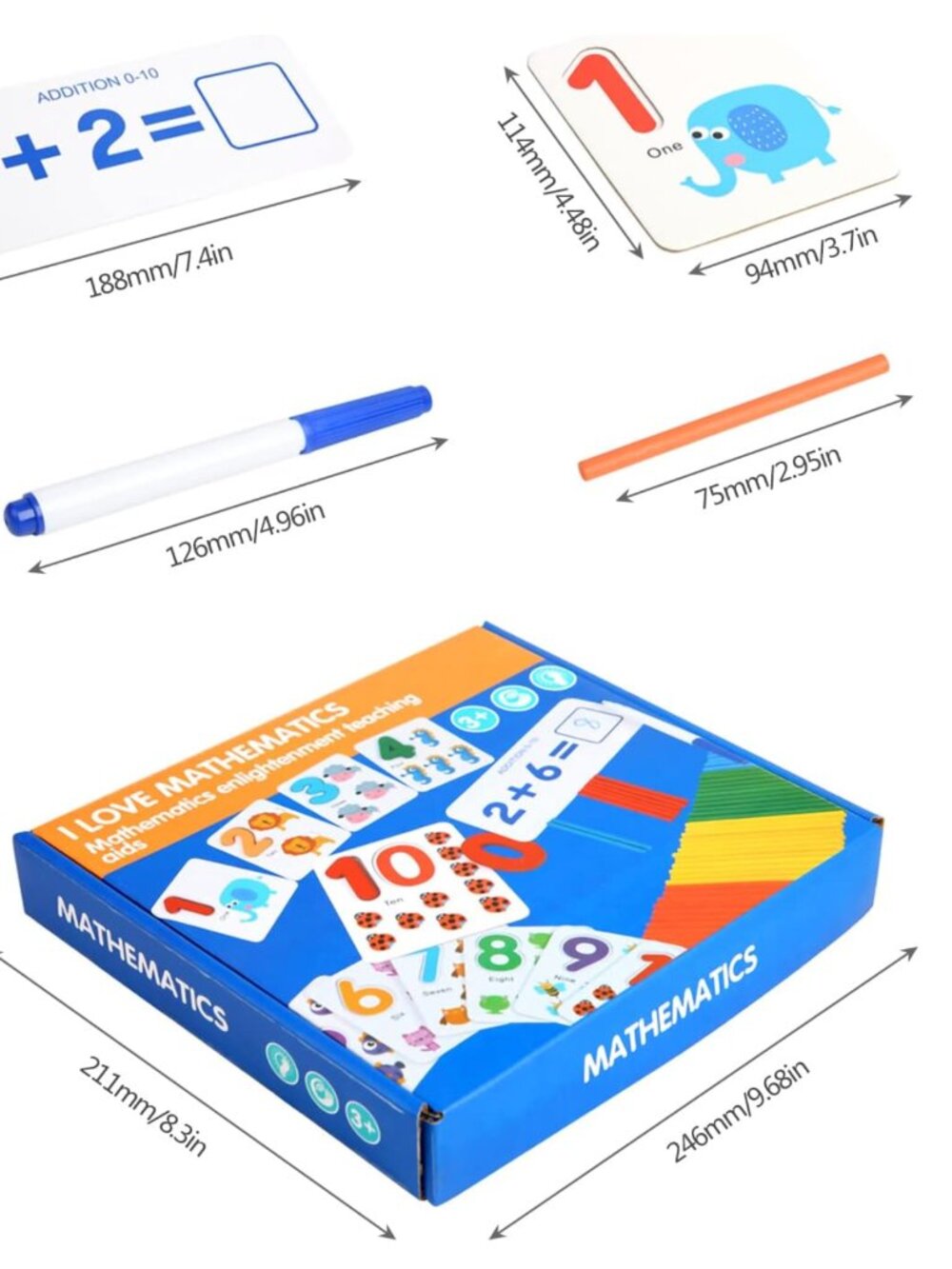 Montessori Wooden Math Learning Set, Addition & Subtraction Toy - Picture 16 of 16